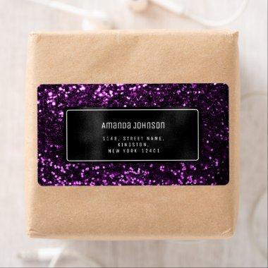 Glitter Violet Black Metal RSVP Framed Boutique Label