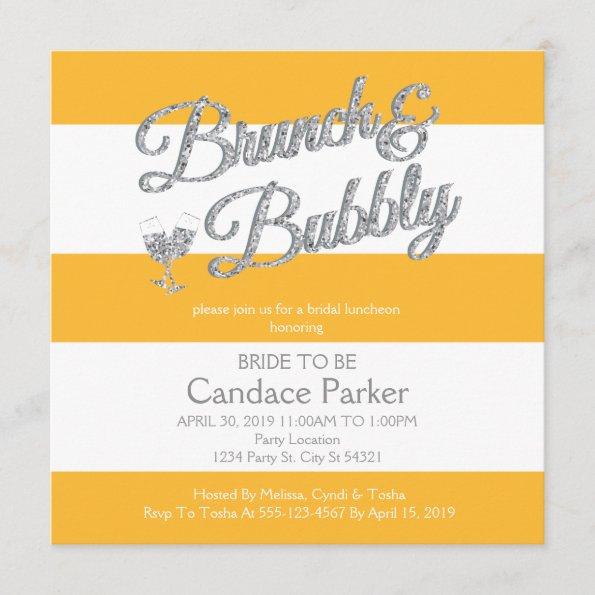 Glitter, Yellow Bridal Shower Invitations