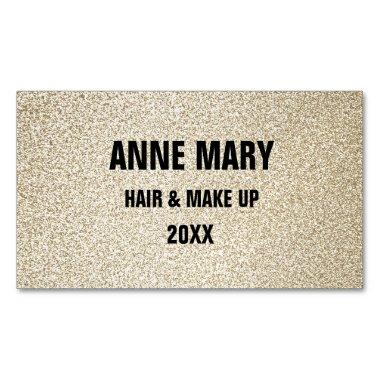 Glittery Gold Black Hair Make Up Modern Spa 2023 Business Invitations Magnet