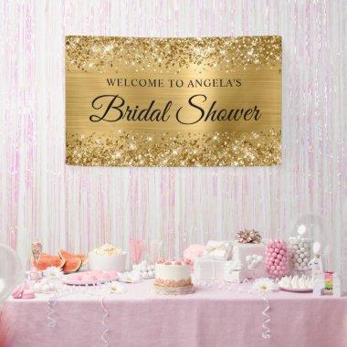 Glittery Gold Foil Bridal Shower Welcome Banner