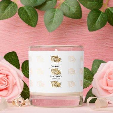 Glittery Gold Palm Tree Leaf  Wedding Scented Candle