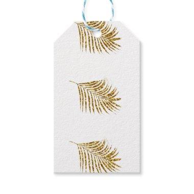 Glittery Gold Palms Tropical Weddings Celebrations Gift Tags