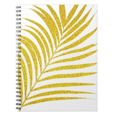 Glittery Golden Palm Tree Cute Tropical Gift Favor Notebook
