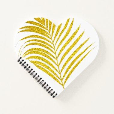 Glittery Golden Palm Tree Tropical Gift Favor Cute Notebook