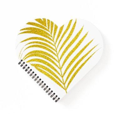 Glittery Golden Palm Tree Tropical Gift Favor Cute Notebook