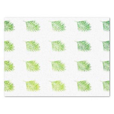 Glittery Green Palms Tropical Wedding Celebrations Tissue Paper