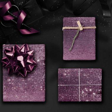 Glitzy Foil | Rose Gold Mauve Pink Blush Faux Glam Wrapping Paper Sheets