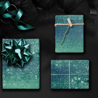 Glitzy Foil | Seafoam Iridescent Green Faux Shine Wrapping Paper Sheets