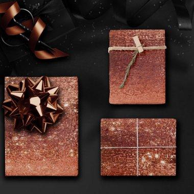 Glitzy Foil | Terracotta Dusty Orange Faux Shimmer Wrapping Paper Sheets