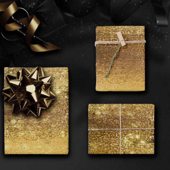 Glitzy Minimalist | Mellow Yellow Gold Shine Wrapping Paper Sheets
