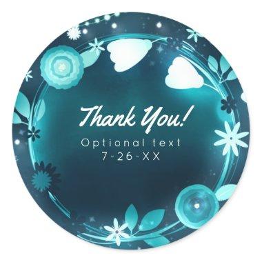 Glowing Flowers Night Garden Wedding Favor Classic Round Sticker