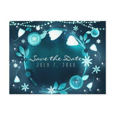 Glowing Flowers Night Garden Wedding Save the Date Announcement Post