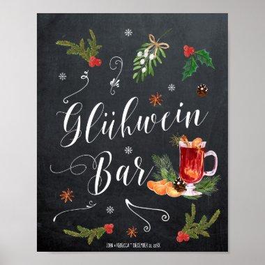 Gluhwein bar winter christmas wedding sign
