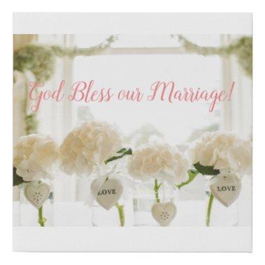 God Bless Our Marriage Faux Canvas Print