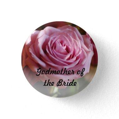Godmother of the Bride Rose Button