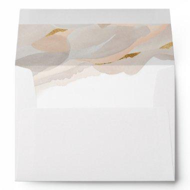 Gold Abstract Address on Back Flap Envelope