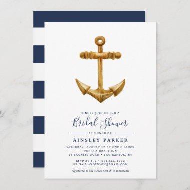 Gold Anchor | Bridal Shower Invitations