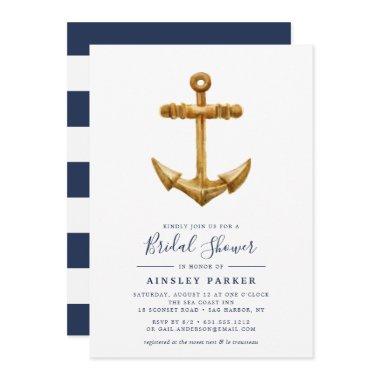 Gold Anchor | Bridal Shower Invitations