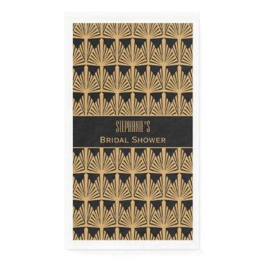 Gold and Black Art Deco Pattern  Paper Guest Towels