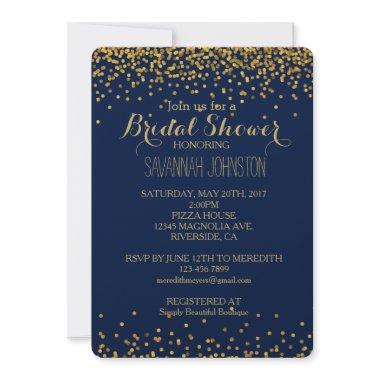 Gold and Blue Glam Confetti Dots