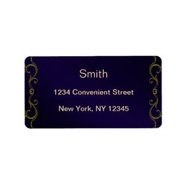 Gold And Blue Return Address Label