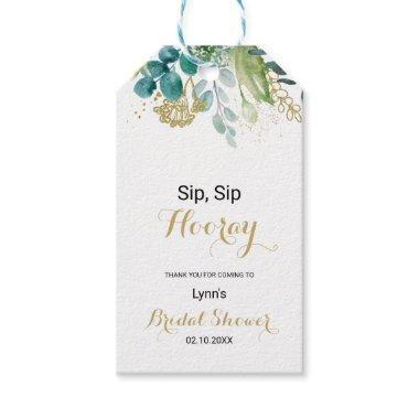 Gold and Eucalyptus Sip Sip Hooray  Gift Tags