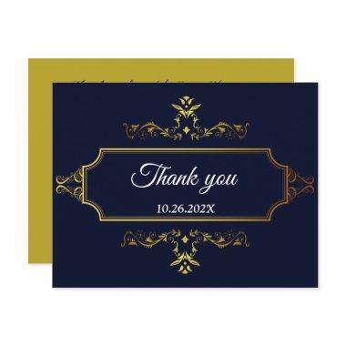 Gold and Navy Blue Indian Style Envelope Enclosure RSVP Card