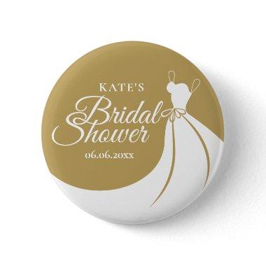 Gold and White Elegant Gown  Button