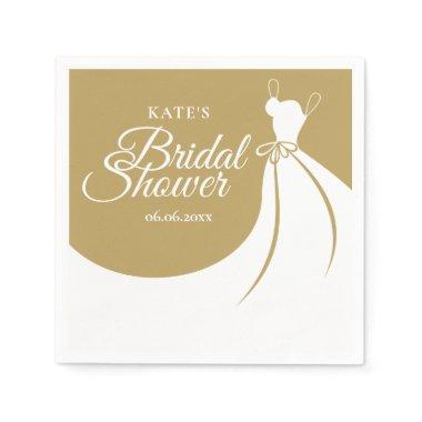 Gold and White Elegant Gown  Napkins