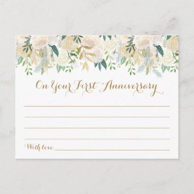 Gold and White Flower Wedding Time Capsule Invitations