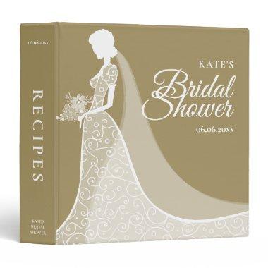 Gold and White Lace Gown  3 Ring Binder