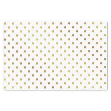Gold and White Polka Dots Tissue Paper
