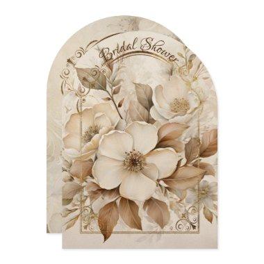 Gold and White Roses Arch Frame