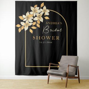Gold Arch & Fall Floral Bridal Shower Backdrop
