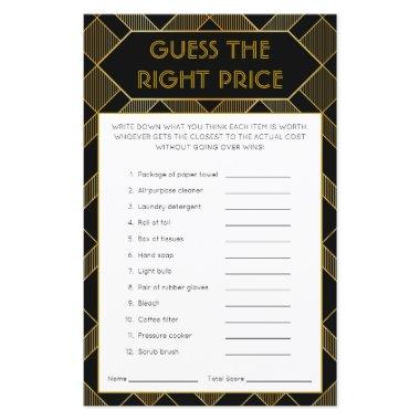 Gold & Black Art Deco Vintage Bridal Shower Game