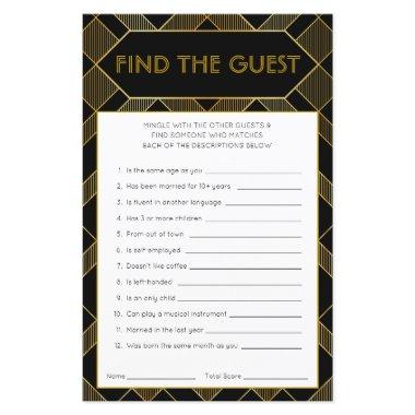 Gold & Black Art Deco Vintage Bridal Shower Game