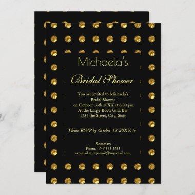 Gold Black Bridal Shower Girls Night Out Invitations