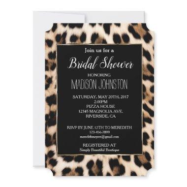 Gold Black Brown Cream Leopard Invitations