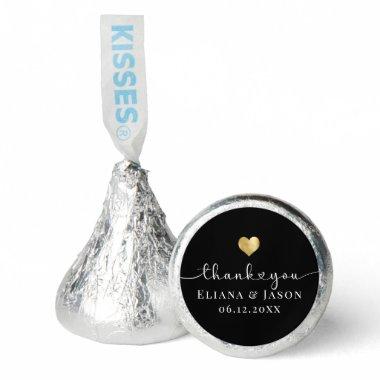 Gold Black Elegant Modern Wedding Thank you Hershey®'s Kisses®