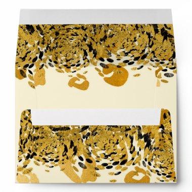 Gold & Black Exotic Jungle Cheetah Glam Invitations Envelope
