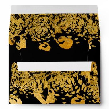 Gold & Black Exotic Jungle Cheetah Glam Invitations Envelope