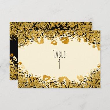 Gold & Black Exotic Jungle Table Number Card