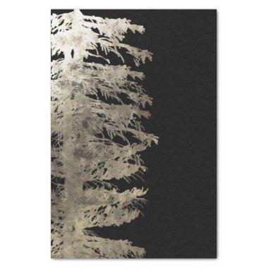 Gold & Black Glam Pine Tree Rustic Forest Wedding Tissue Paper