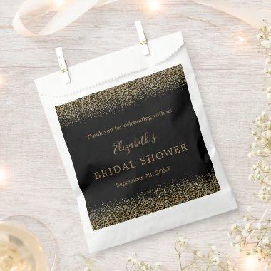 Gold Black Leopard Print Glam Bridal Shower Favor Bag