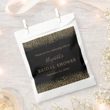 Gold Black Leopard Print Glam  Favor Bag