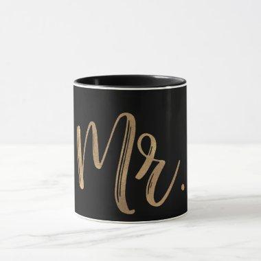 Gold & Black MR. Typography Modern Minimal Type Mug