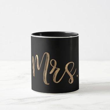 Gold & Black MRS. Typography Modern Minimal Type Mug