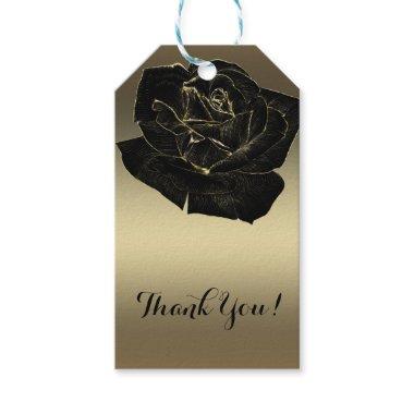 Gold & Black Rose Glam Elegant Classy Chic Party Gift Tags