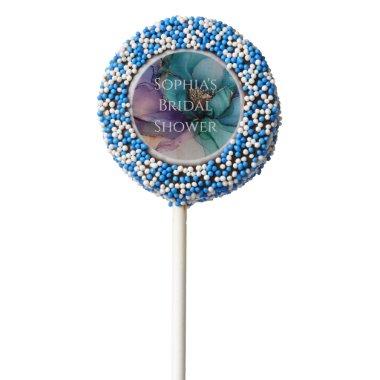 Gold Blue Aqua Purple Flower  Chocolate Covered Oreo Pop