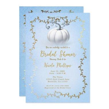 Gold Blue Storybook White Pumpkin